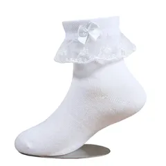 キッズ 靴下 フォーマルソックス 2足セット 子供 ドレス レース ソックス 女の子 白 フリル リボン 可愛い シンプル 定番 靴下 発表会 入学式 結婚式 卒業式