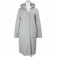 シンプリシテェ SIMPLICITE 18AW 2WAYフードVカラーコート ロング ウール混 M ライトグレー /Xのサムネイル