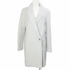 ザラ ベーシック ZARA BASIC OUTERWEAR チェスターコート ミドル丈 M 170/88A ライトグレー X