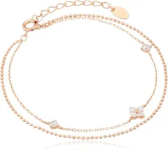 【新品・送料無料】4℃ シルバーブレスレット ピンクゴールド 華奢 プレゼント 