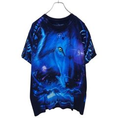 Liquid Blue リキッドブルー ウルフ オオカミ アニマル柄 Tシャツ 