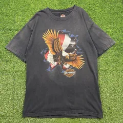 HARLEY-DAVIDSON タカ バイク イーグル 両面プリント T-sh  Tシャツ Y2K サイズ メンズL ストリート アメカジ 古着 b26032092【Tシャツ】