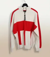 メンズM / ZARA ザラ オーバーサイズ バイカラー ハーフジップアップニット IV 26-110