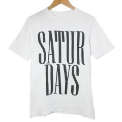 サタデーズサーフ SATURDAYS SURF NYC Tシャツ カットソー半袖 ロゴ プリント クルーネック S 白 ホワイト /X