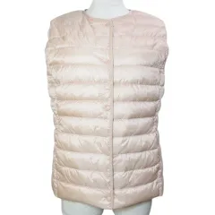 ユニクロ UNIQLO ウルトラライトダウンコンパクトベスト ナイロン 2WAYカラー  L ピンク /X