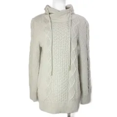 エルエルビーン 美品 Signature Cotton Funnelneck Sweater シグネチャー・コットン・ファネルネック・フィッシャーマン・セーター 302534 ニット アウトドアウェア 長袖 プルオーバー 厚手 S ベージュ /X