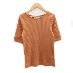 ロペピクニック ROPE Picnic リブニット カットソー 五分袖 ラウンドネック 38 ブラウン 茶色 /MS36 ■MO