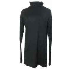 パドカレ pas de calais カットオフカットソー ニット 長袖 ハイネック ウール プルオーバー 36 S相当 黒 ブラック /Xのサムネイル
