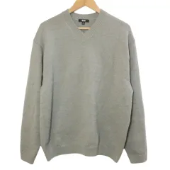 ユニクロ UNIQLO :C 美品 リラックスVネックセーター 24AW 351-471749 ニット 長袖 ウール混 プルオーバー 厚手 M ベージュ /X