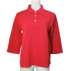 ラルフローレンスポーツ RALPH LAUREN SPORT 美品 ポロシャツ 7分袖 ポニー刺繡 ワンポイント インパクト21 M 赤 レッド /X