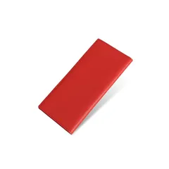 【新品】 [ビジネスレザーファクトリー] スリム長財布 撥水オリジナルレザー 牛本革 男女兼用 カード6枚 小銭入れなし 薄い (アンバーレッド) 0