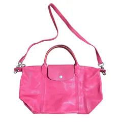 LONGCHAMP ハンドバッグ　MODELE DEPOSE ショルダーバッグ　ピンク　レザー　折りたたみ