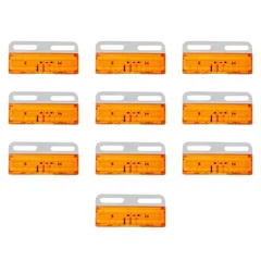azumafy サイドマーカー LED トラック用 10個セット マーカーランプ １２V サイドランプ 汎用 角型 ダンプ トレーラー 作業灯 車幅灯 ドレスアップ デコトラ 防水 高輝度 ２６LED 赤 青 緑 白 オレンジ (オレンジ) [オレンジ]