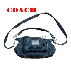 COACH コーチ　ショルダーバッグ　ワンショルダー　ブラック　シグネチャー　ポピー　poppy