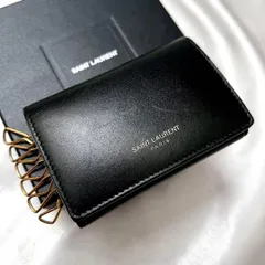 ◇極美品◇サンローラン　キーケース　6連　カーフレザー　ブラック×ゴールド金具