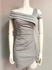 1275 GLAMOROUS by Andy グラマラスバイアンディ キャバクラ ドレス ミニ ギャザー タイト オフショル キャバドレス S