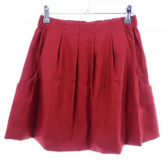 アナトリエ ANATELIER フレアスカート ミニ タック ウエストゴム 無地 赤 レッド ボトムス /T2のサムネイル