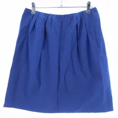 グリーンレーベルリラクシング ユナイテッドアローズ green label relaxing フレアスカート ひざ丈 タック バックファスナー 無地 36 青 ブルー ボトムス /T2