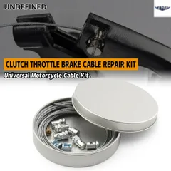 ユニバーサルインナークラッチスロットルブレーキケーブル修理キット、はんだ付け不要ニップル、スリーブとナットセット付き、全オートバイ