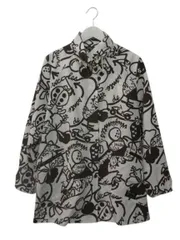 トピィーズ Topys ブルゾン ジャケット ジップアップ 総柄 プリント ホワイト ブラウン アウター 上着