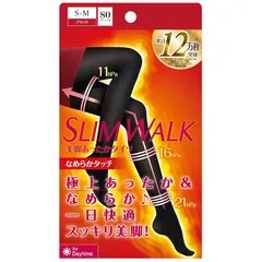 【新品】 スリムウォーク 美脚あったかタイツ なめらかタッチ SMブラック 着圧