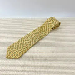 ブルックスブラザーズ ネクタイ シルク 総柄 イエロー USA製  English Brooks Brothers Tie Silk All Over Pattern Yellow Made in USA