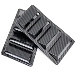 calm wish ダミー ダクト ボンネット エアロ パーツ サメエラ フェンダー エアー インテーク 車 カスタム ドレス アップ カーボン調 2個 汎用 [カーボン]