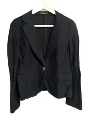 アクアスキュータム AQUASCUTUM テーラード ジャケット 8 コットン 麻 リネン ブラック 黒 長袖