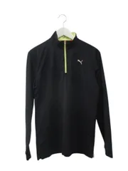 プーマ PUMA ハーフジッププルオーバー L カットソー 刺繍 プリント ブラック 黒 トップス