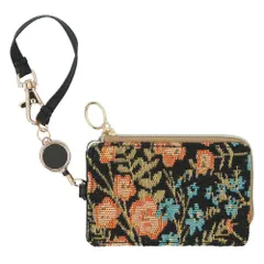 ☆ GPC0057.B ☆ ゴブラン織りパスケース パスケース おしゃれ 定期入れ リール付きパスケース リール付き ICカード 通勤 通学 落下防止 紛失防止 かわいい カワイイ 携帯 持ち歩き カードケース 伸縮性 伸びる 使いやすい 女性 大人