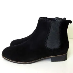 イング ing ブーツ ショートブーツ サイドゴアブーツ スエード レザー 幅広 25.0cm EE 黒 ブラック 美品 くつ 靴 シューズ 大きいサイズ