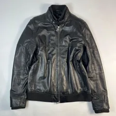AKM　ラムレザー ジャケット　シングル　バンドカラー　ブラック　Lのサムネイル