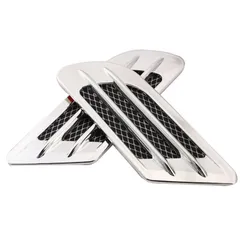 calm wish ダミー ダクト ボンネット フロント ボディ フェンダー エアロ エアー インテーク カスタム ドレス アップ シルバー 2個 汎用 [シルバー]