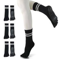 【全新】 [YUMISS] 瑜珈襪 防滑 五指瑜珈襪 普拉提襪【透氣棉質・指尖自由活動】 瑜珈襪 女士 舒適 抗菌除臭 不易悶熱 冷氣房對策 22.5cm~25cm 運動服飾 瑜珈 普拉提 訓練