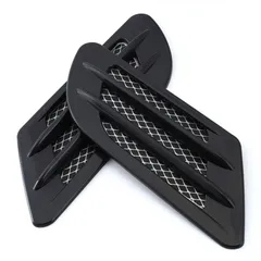 calm wish ダミー ダクト ボンネット フロント ボディ フェンダー エアロ エアー インテーク カスタム ドレス アップ ブラック 2個 汎用 [ブラック]