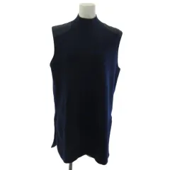 ポロ ラルフローレン POLO RALPH LAUREN ニット ベスト ハイネック ボトルネック ショルダーパッチ ネイビー 紺 L