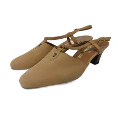 トラサルディ TRUSSARDI パンプス ミュール ストラップ スエード ブラウン 茶 23