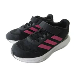 アディダス adidas コアファイト 3.0 伸縮レース トップストラップ スニーカー シューズ 17.5cm 黒 ブラック ピンク