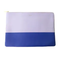 セリーヌ CELINE クラッチバッグ セカンドバッグ バイカラー レザー パープル ネイビー 