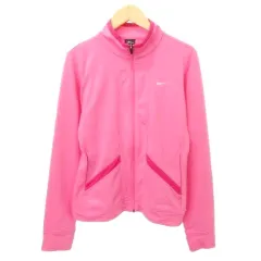 ナイキ NIKE 美品 ジャケット ジャージ ワンポイント ロゴ ジップアップ 薄手 Lサイズ ピンク ■YHS7