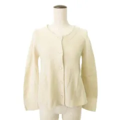 フランシュリッペ franche lippee ウール カーディガン 長袖 無地 クルーネック 厚手 Mサイズ ベージュ ■TC
