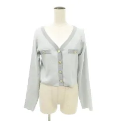 ナイスクラップ NICE CLAUP 美品 ラメニット カーディガン F パステルブルー