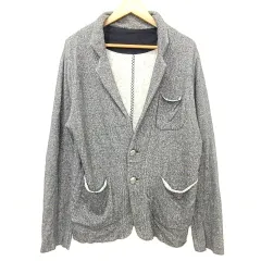 ソフネット SOPHNET. テーラードジャケット ブレザー パイル コットン L グレー ■TC A0217