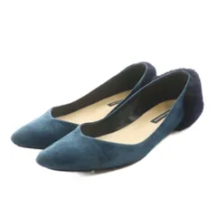 ファビオルスコーニ FABIO RUSCONI パンプス ファー ローヒール スエード アーモンドトゥ 35 ネイビー ブラック F71022 /NQ