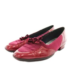 ギンザ ヨシノヤ GINZA YOSHINOYA パンプス スクエアトゥ ヒール エナメル 22.0cm 赤 レッド /AN35