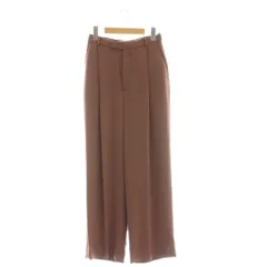6 ROKU BEAUTY&YOUTH B&Y ロク ビューティーアンドユース GEORGETTE HIGH WAIST PANTS テーパードパンツ スラックス 34 茶 ブラウン /AT ■OS