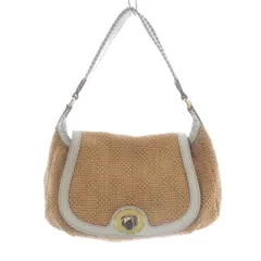 サザビー SAZABY ハンドバッグ 切替 茶色 ブラウン 白 ホワイト