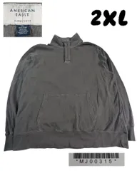 00sAMERICAN EAGLE グレー ハーフボタンシャツ2XL MJ00315のサムネイル