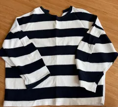 最後 IN 下) ストライプ ボーダー柄 長袖 シャツ