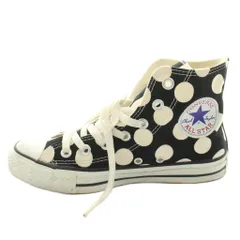 コンバース CONVERSE オールスター チャックテイラー スニーカー ハイカット ドット柄 キャンバス US4.5 23.5cm 黒 ブラック 白 ホワイト /KU